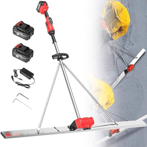 RèGle Nivellement Ciment Chape éLectrique Kit vibratoire pour Chape en béton Kit vibratoire pour Chape en béton, Finition de Ciment électrique sans Fil de 150 cm, Outil de Vibration
