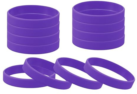 sourcing map 12 Pcs Rubber Bracelets, Unisex Silicone Bracelet Colored Elastic Sports Wristbands for Adults Teen Sports Team Games Parties Fashion Decorations, Purple
