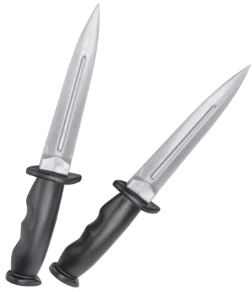 XMHBG 2-Pack Martial Arts Training Knives,Rubber Practice Knives for Throwing, Sparring & Self-Defense,Flexible Plastic Fake Knife Safe Combat Weapon for Adults & Beginners