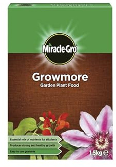 Miracle-Gro Growmore All Purpose Garden Plant Food 1.5kg Balanced Nutrient Fertiliser for Flowers Vegetables & Shrubs Promotes Strong Roots & Lush Growth