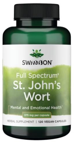 Swans0n St J0hns W0rt 375mg Capsules, Food Supplement - 120 Count per Bottle