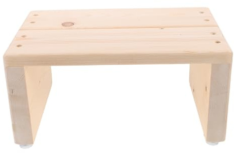 CIMAXIC Wood Step Stool for Bath Shower - Non-Slip Riser Platform - Safety Stepping Chiar - Bathroom Aid for Indoor Outdoor Adults Elderly Seniors Bathtub Toilet