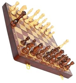 MUXZSIZ Experiencia de Noche de Juegos con un Gran Juego de ajedrez de para Madera Plegable, fácil de Transportar, Piezas de Palisandro Hechas a Mano