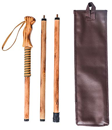 FOREST PILOT 3-pc Detachable Hardwood Walking Stick Pine Handle with Compass (Nature Color, 55 Inches, 1 Piece)
