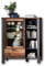 Stella Trading CARDIFF Highboard in Used Style Optik (dark) - hochwertiger Eyecatcher inkl. LED-Beleuchtung für Ihren Wohnbereich - 109 x 129 x 40 cm (B/H/T)