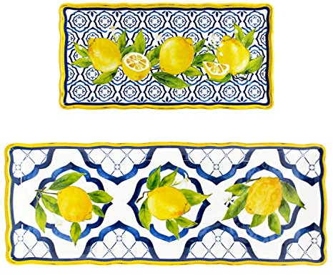 Le Cadeaux Melamine 10 x 5 inch Biscuit Tray and 15 x 6 inch Baguette Tray Serving Set, Palermo