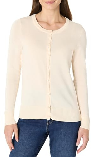 Amazon Essentials Gilet Col Rond Léger (Grandes Tailles Disponibles) Femme, Pêche Pâle, XS