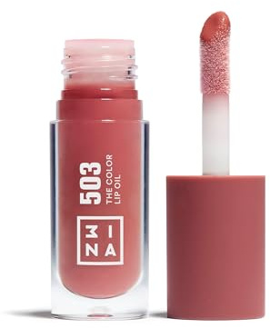 3INA MAKEUP - The Color Lip Oil 503 - Nude - Bálsamo de Labios con 24h de Hidratación & Ácido Hialurónico - Aceite Labial Efecto Brillante y Voluminizador - Brillo de Labios - Vegan - Cruelty Free