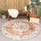 FRAAI | Home & Living Vintage Gartenteppich Rund - Santo Medaillon Terrakotta - Wetterfest - Polyester - Flachgewebe - Balkon, Garten/Terrasse - Terrasse - Rug