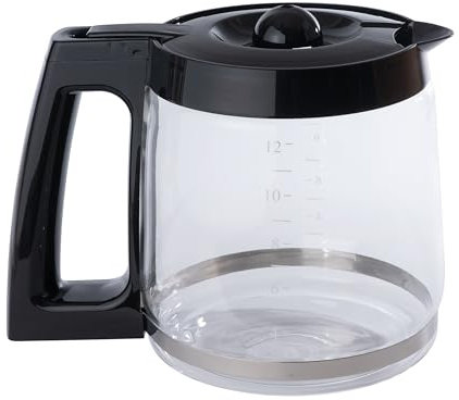 Replacement 12-Cup Glass Carafe for Cuisinart Coffee Maker (fits DCC-1200PRC CHW-12, CHW-12P1, DCC-1100BK, DCC-1200, DCC-2650, DGB-550BK, DGB-550BK1 DGB-625BC, DGB-700BC, SS-12)