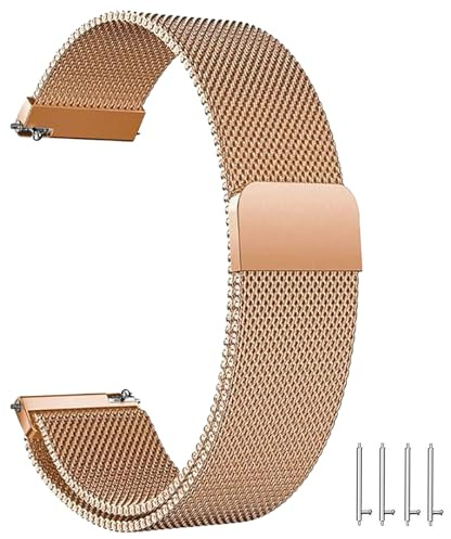 ZLZKJS Correa Milanesa Reloj,correa de reloj de metal,Correa Malla Reloj Magnética,Correas De Repuesto De Liberación Rápida de Acero Inoxidable para Hombres y Mujeres.