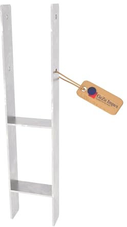 GeZu Impex Supporto per Pali H 101 x 400 mm Zincato a Caldo Set di 12 Supporto per Pali tipo H da Fissare a Cemento Ancoraggio tipo H