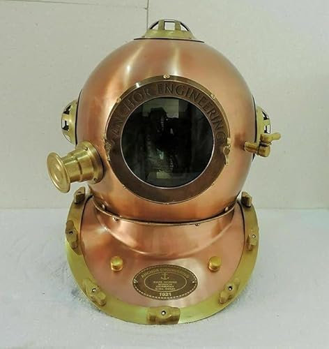 Taucherhelm aus Messing, Vintage-Stil, Tiefsee-Mark V, nautisch, US-Marine, Taucherhelm