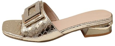 Wyongtao Mules Femme Compensees Sandales Confortable Bout Ouvert Chaussure Talons Hauts Épais En À Tête Carrée Sandales Cuir Chic Claquettes De Piscine Sandale Décontracté Couleur Unie