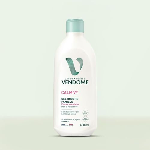 LABORATOIRES VENDÔME - CALM V+ - Gel Douche Famille - Dès La Naissance - Haute Tolérance - Nettoie En Douceur & Hydrate - Enrichi En Aloe Vera - Formule Hypoallergénique - Peaux Sensibles - 400ml