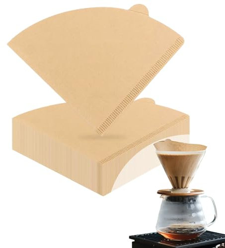 150pcs Coffee Filter Papers, Disposable Unbleached Compatible Coffee Filters, Coffee Filter Papers Size 02 for Coffee Dripper, V-Shaped Drip Tip, Coffee Machines(1-4 Cups)