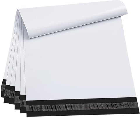 Myrvexel 100Pack 12x15.5 White Poly Mailers - Self Sealing, Waterproof & Tear-Resistant Shipping Envelopes for E-Commerce, Clothing, Books & Small Business