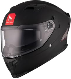 Casco Integral MT Braker SV Solid A1 Negro Mate | Casco Integral para Hombre | Transpirable y Lavable | Homologado ECE 22.06 & Dot | Talla M