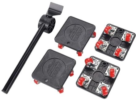 Heavy Duty Furniture Lifter Transport Mover Slides Wheel Easy Tool Set Roller Bar Hand Tools 360°