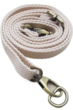 ERHTGUO Justerbar väskrem i canvas 74–135 cm längd, 1,2 cm bred, korsrem, axelväskor, ersättning(beige)