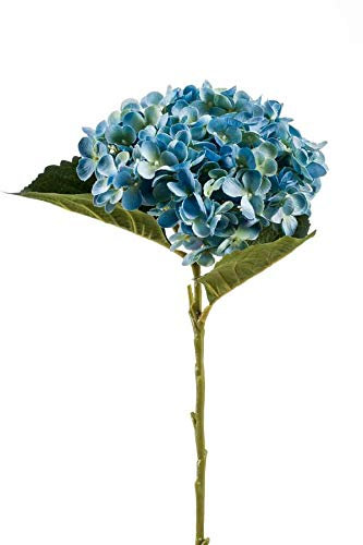 artplants.de Hortensia sintética EGIA, Azul, 50cm - Hydrangea Artificial - Hortensia Textil