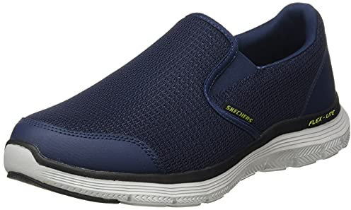 Skechers Herren Flex Advantage 4.0 Tuscan Sneaker, Navy Mesh Pu Lime Trim, 48.5 EU