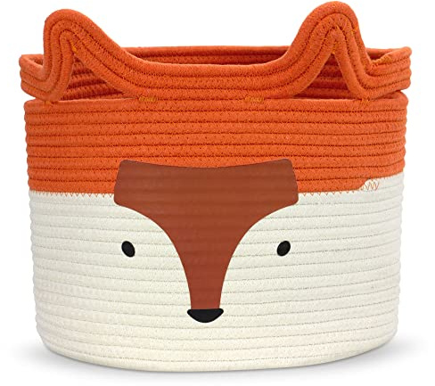 Goodheim Cesto portaoggetti per bambini in cotone per giocattoli e biancheria, cesto per biancheria e giocattoli in uno, decorazione per la cameretta dei bambini