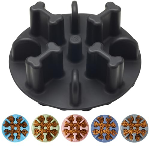 Animire Soft Silicone Anti-Choking Puzzle Slow Feeder Insert for Dogs, Compatible with Regular Elevated Dog Bowls