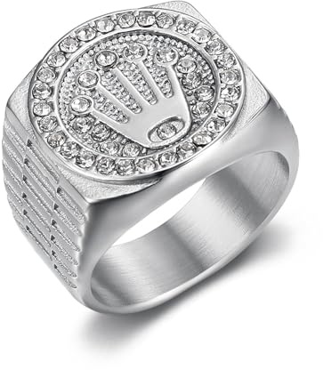 GleaMora Anillo de corona unisex de acero de titanio Anillo personalizado Anillo de hip hop de estilo Joyería de moda simple Regalo de fiesta de lujo ligero