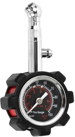 Anseom Reifendruckprüfer Geeicht, Analog Auto Luftdruckprüfer 0-100 PSI Mechanische Reifendruckmesser mit 1.5 Zifferblatt Präzision Reifendruck Messgerät für Motorräder, Auto, SUV, Transporter