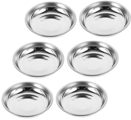GOOHOCHY 6pezzi Piatti Per Salse in Acciaio Resistente Ciotole Per Condimenti Piatti Rotondi Per Salse Piccole Ciotole Per e Altri Usi