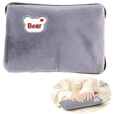 Bolsa de Agua Caliente Eléctrica, Botella de Agua Caliente, Saco Calienta Camas Portátil, Recargable Portátil Bolsa de Agua Caliente, Bolsa de Agua Caliente con Funda de Felpa, Ahorro de Energía
