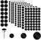 580 Pcs Self Adhesive Screw Covers, Plastic Screw Cap Covers Screw Hole Caps and Self-Adhesive Screw Hole Stickers for Wood Screws Furniture Cabinet Black