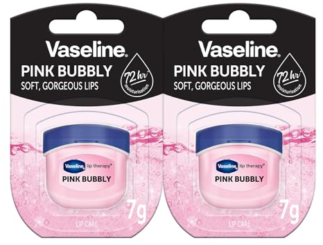 Vaseline Lip Therapy 7G Pink Bubbly | Pflegender Lippenbalsam für optimale Feuchtigkeit mit pinkfarbenen Blubberton | (Pink Bubbly (2er Pack))
