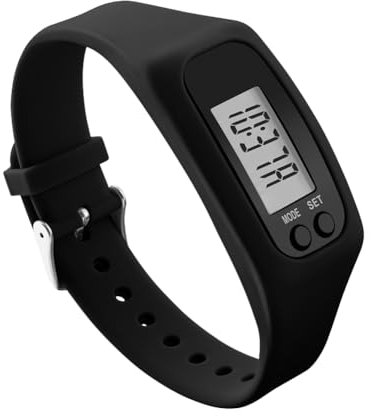 Pulsera podómetro LED para muñeca, contador de calorías de 12/24 horas, visualización de tiempo, para caminar, correr, podómetro, rastreador de pasos de silicona, multifunción, para adultos y niños