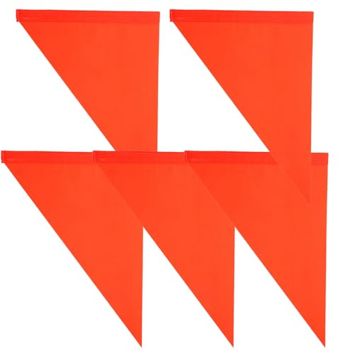TOYANDONA 5pcs Bike Safety Flags Triangular Orange Pennant Replacement for Bicycle Trailer and Electric Scooter High Visibility Cycling Accessory