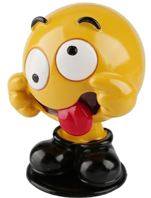 Tabanzhe Funny Car Bobblehead Emoji, Dashboard Decor Shaking Head Nodding Doll, Cute Car Interior Ornament Emoticon Decoration, Fun Gift for Men WomenFriends Birthday Christmas(Style B)