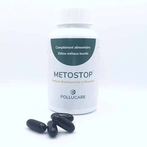 METOSTOP 100 capsules - Complément alimentaire - Métaux lourds - Actifs : Chlorella, Ail des ours & acide alpha lipoïque - Formule Brevetée & validée scientifiquement