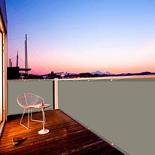 Goodming Privacy Screen for Balcony, 55 x 650 cm, Balcony Protection Cladding Screen, Slightly Transparent Wind, for Balcony Railing, Patio & Garden, Sun Protection