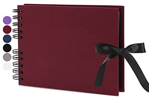 Vienrose DIY Álbum de Fotos 24x17 cm Álbum de Recortes Libro de Fotos 40 Páginas Cinta de Tejido Álbums de Papel Artesanal para más de 80 Fotos 10x15 Bebé Familia San Valentín Aniversario Regalo
