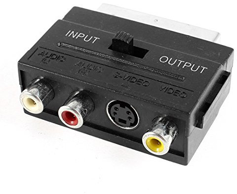 Ruilogod Scart RGB Composite 3Terminal AVS-Vidéo Adaptateur Audio AV TV Commutateur Noir