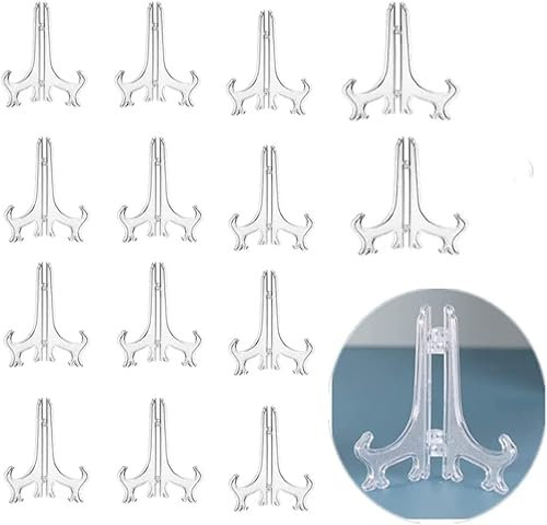 Naisfei Soporte para platos de 15 piezas, caballete plegable de plástico (4 pulgadas)
