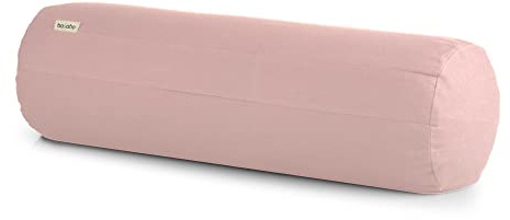 basaho Yoga Bolster | Organic Cotton | Buckwheat Hulls | Removable Washable Cover (Pale Pink)