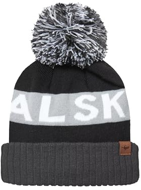 SEALSKINZ | Foulden | Water Repellent Cold Weather Unisex Bobble Beanie Hat | Lightweight & Breathable | S See Size Chart - Black