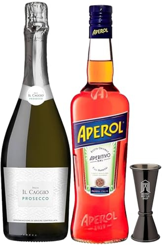 Aperol Spritz Cocktail Set - 1 x 70cl bottle of Aperol, 1 x 75cl bottle of Prosecco, 1 x Secret Bottle Jigger