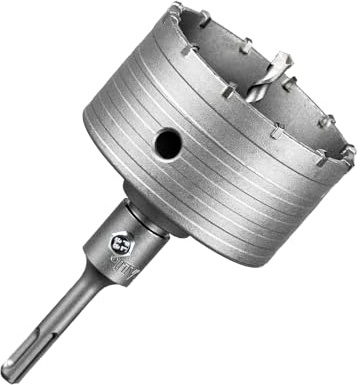 SALI Bohrkrone 100mm SDS Plus M22 Gewinde SDS Plus Schaft 110mm Wandlochsägebohrer Lochsägen-Set mit für Hartmetall-Zentrierbohrer für Mauerwerk Natursteine Sandsteine Kunststeine Beton Marmor Fliese