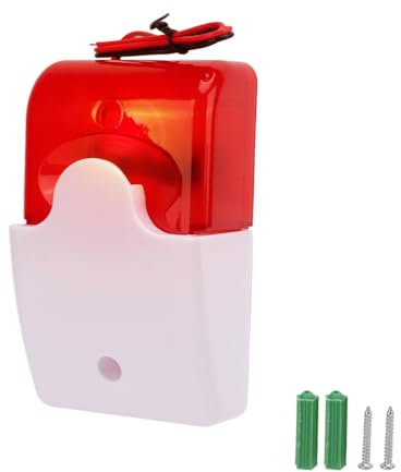 Kabelgebundene Stroboskop-Sirene mit Rotem Licht, Kabelgebundene Stroboskop-Sirene, Rotlicht-Sound, Blitzsummer für Baustellen, Kreuzungen von Toiletten, Schulen, Krankenhäusern