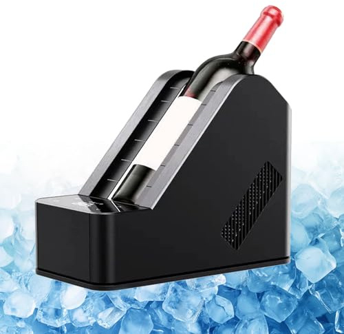 Raffreddatore Elettrico Portatile per Vino Rosso & Champagne (Max 750ml) | Display LCD Touch con Illuminazione Ambientale | Controllo di Temp 5-20°C | Energeticamente Efficiente e Ultra Silenzioso