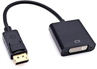 JZK DisplayPort vers DVI Adaptateur, connecteur convertisseur DP mâle vers DVI femelle plaqué or pour moniteur, projecteur, ordinateur, pour Lenovo, pour Dell, pour HP