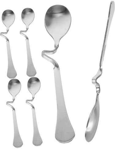 ABOOFAN 6 pezzi Cucchiaio Acciaio Inossidabile da per Espresso Latte e Dessert Ergonomico Facile da Casa e Ristoranti